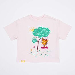 07802049-41 Футболка из кулирки Три кота розовый для девочки розовый