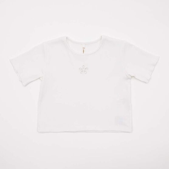 07802057-40 Белая футболка-топ для девочки для девочки белый