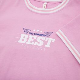 07802058-40 Футболка из кулирки для девочки розовый для девочки розовый фото №3