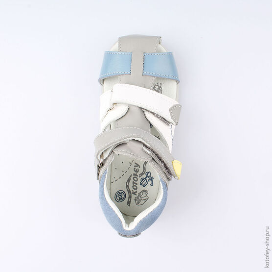 322057-21 Сандалии для мальчики сер-бел фото №4