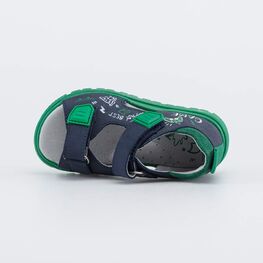 322193-21 Кожаные сандалии Игра для мальчики синий + зеленый фото №4