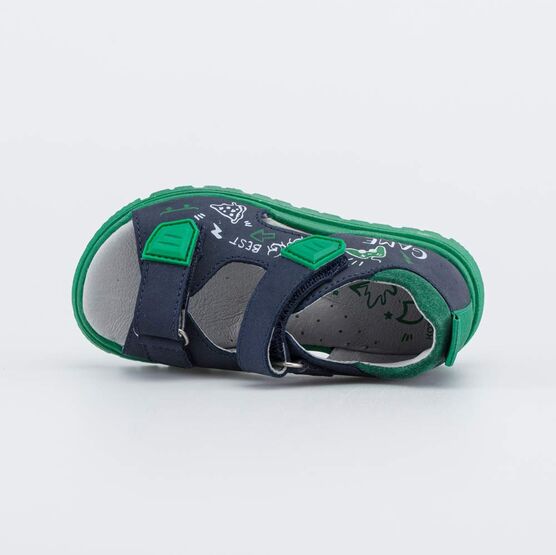322193-21 Кожаные сандалии Игра для мальчики синий + зеленый фото №4