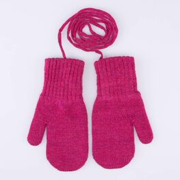 07821202-41 Варежки однослойные из шерсти мериноса бордовый для девочки бордовый