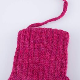 07821202-41 Варежки однослойные из шерсти мериноса бордовый для девочки бордовый фото №2