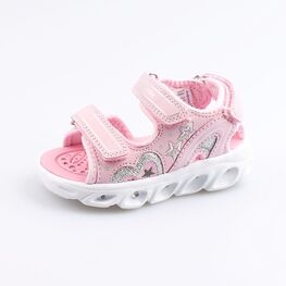 124009-12 Пляжная обувь с LED-подсветкой на подошве для девочки розовый