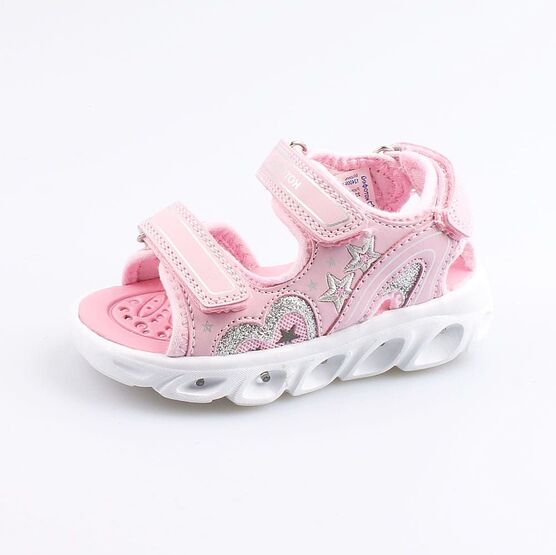 124009-12 Пляжная обувь с LED-подсветкой на подошве для девочки розовый