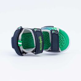 124007-12 Пляжная обувь с LED-подсветкой на подошве для мальчики син-зел фото №4