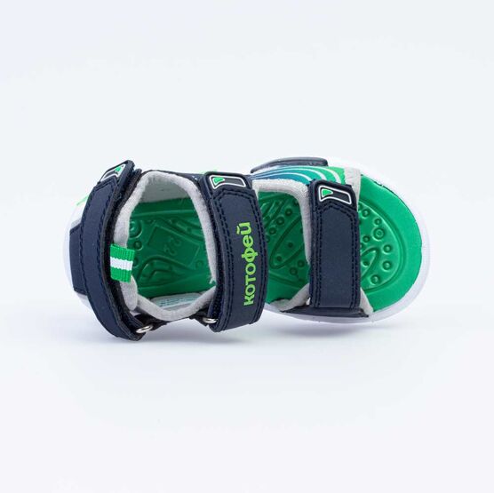 124007-12 Пляжная обувь с LED-подсветкой на подошве для мальчики син-зел фото №4