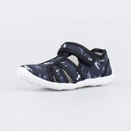 421109-12 Хлопковые сандалии Динозаврики для мальчики черный