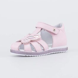 322194-21 Детские кожаные сандалии Бабочка для девочки розовый