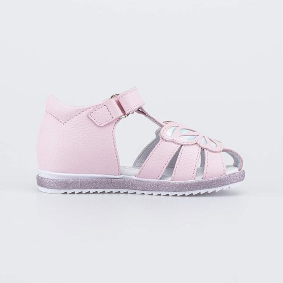 322194-21 Детские кожаные сандалии Бабочка для девочки розовый фото №2
