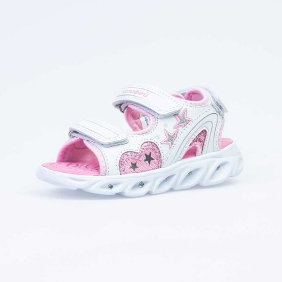 324029-11 Пляжная обувь с LED-подсветкой на подошве для девочки персиковый