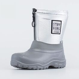 664117-43 Сноубутсы с защитой от снега для девочки серый