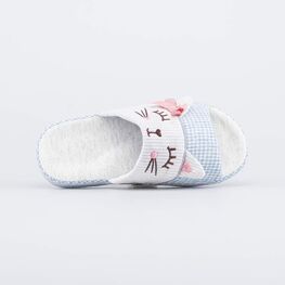 531294-11 Домашние детские тапочки Милая кошечка для девочки голубой фото №4