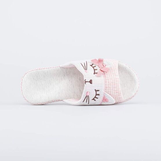 531294-12 Домашние детские тапочки Милая кошечка для девочки розовый фото №4