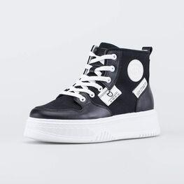 754080-11 Высокие кеды подростковые для мальчики черный