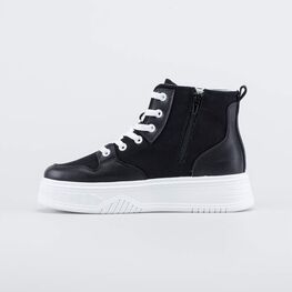 754080-11 Высокие кеды подростковые для мальчики черный фото №2