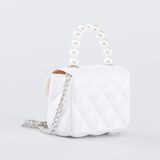 02809073-00 Мини сумка детская Жемчуг белый для девочки белый фото №3