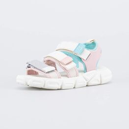 324075-11 Пляжные сандалии для девочки Нежность для девочки бежевый + голубой