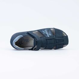 722029-22 Сандалии из натурального нубука для мальчика для мальчики светло-синий фото №4