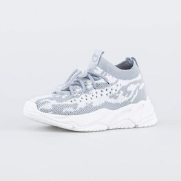 441026-12 Кроссовки из вязанного текстиля серый для девочки серый