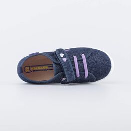 531285-11 Кеды на липучке Джинс темно-синий для девочки темно-синий фото №4