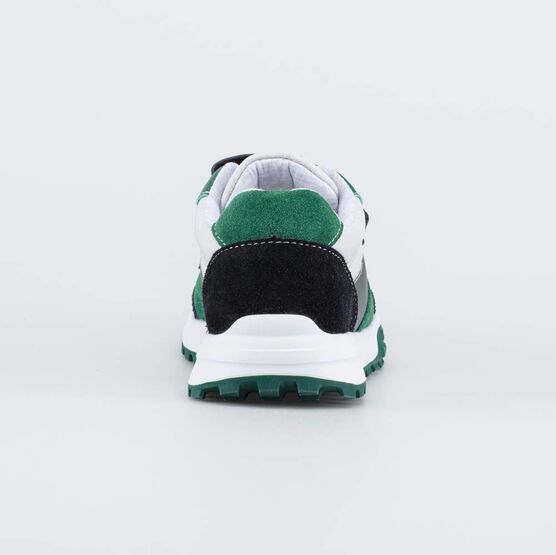 344476-72 Кожаные кроссовки для мальчики черный + зеленый фото №5