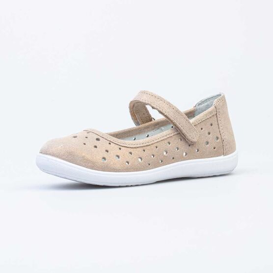 532234-29 Туфли-балетки для девочки кожаные для девочки бронзовый