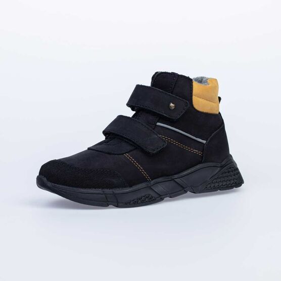 552150-33 Ботинки утепленные для мальчика для мальчики чер-жел