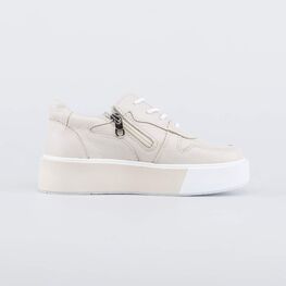 632348-21 Кожаные полуботинки с высокой подошвой для девочки бежевый фото №2