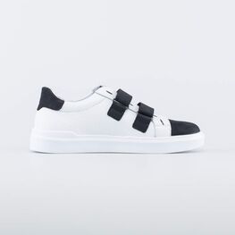 732349-21 Кожаные полуботинки на липучках для мальчики белый фото №2