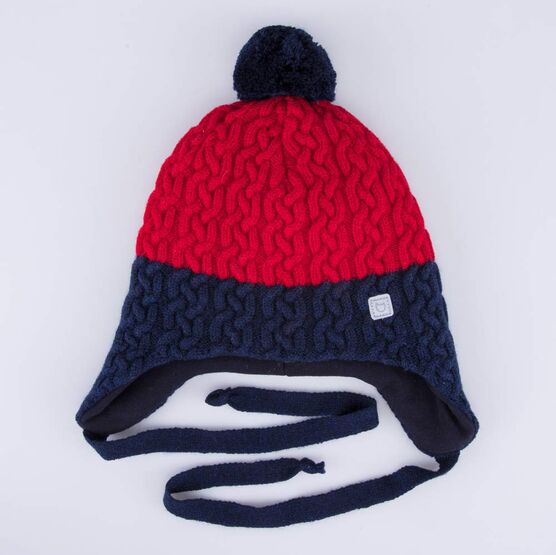 07711382-41 Шапка на завязках для мальчика для мальчики красный+синий фото №4