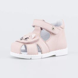 022152-21 Кожаные сандалии Первые шаги Котенок для девочки розовый