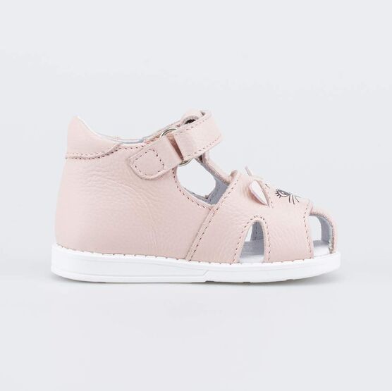 022152-21 Кожаные сандалии Первые шаги Котенок для девочки розовый фото №2