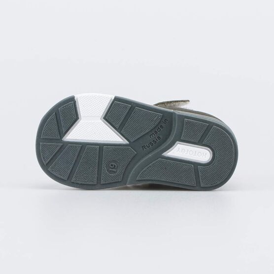 022153-21 Кожаные сандалии Первые шаги Африка для мальчики белый + оливковый фото №3