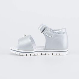 322140-23 Кожаные босоножки для девочки Жемчужина для девочки серебристый фото №2