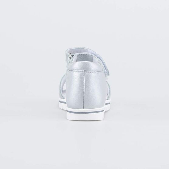 322140-23 Кожаные босоножки для девочки Жемчужина для девочки серебристый фото №5