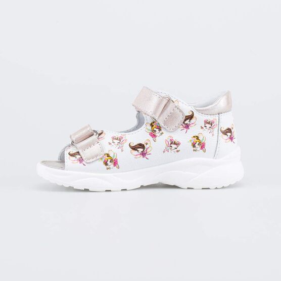 322172-24 Кожаные сандалии для девочки Фея для девочки белый фото №2