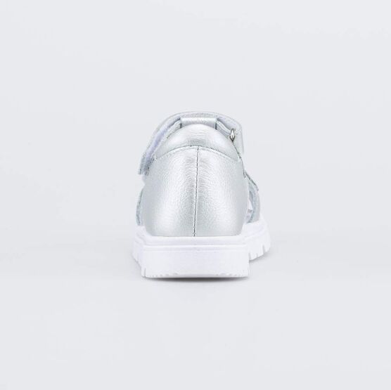 322188-21 Кожаные сандалии на липучках Серебро для девочки серебристый фото №5