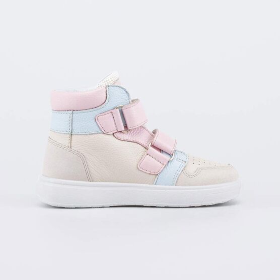 352401-26 Ботинки-кеды для девочки для девочки бежевый + розовый фото №2