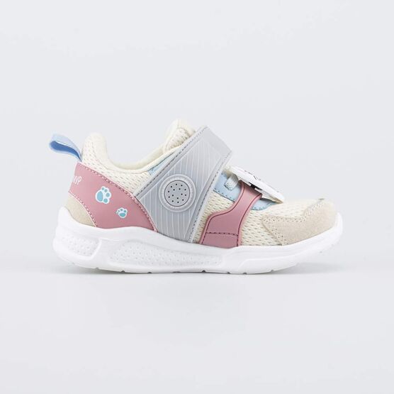 344535-11 Кроссовки со звуком и LED Миу-Миу для девочки бежевый + розовый фото №2