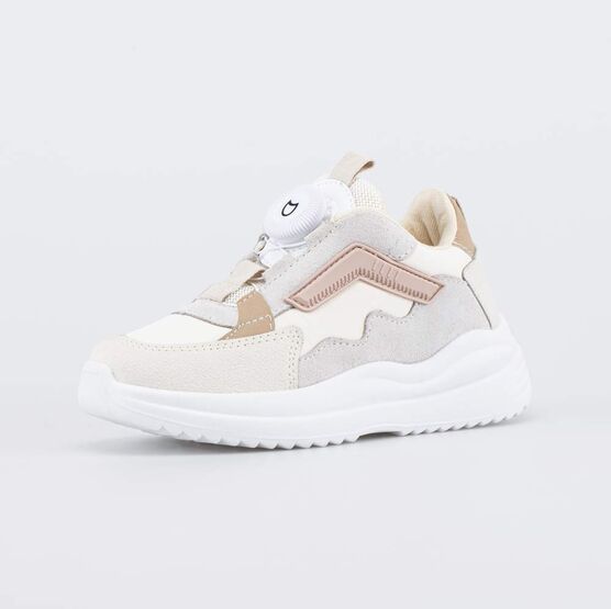 644517-13 Бежевые кроссовки с системой быстрой шнуровки для девочки бежевый