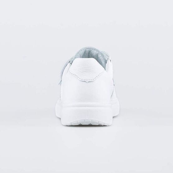 532279-28 Кожаные кеды-полуботинки на липучках для мальчики белый фото №5