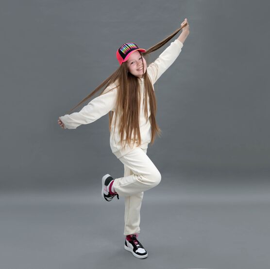 07064058-40 Костюм худи + брюки молочный для универсальные молочный фото №7