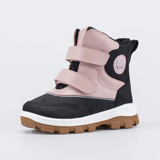354073-52 Зимние ботинки для девочки для девочки розовый + черный