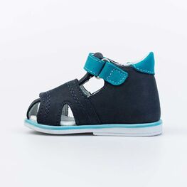 022132-21 Сандалии кожаные для мальчика для мальчики син-бир фото №2