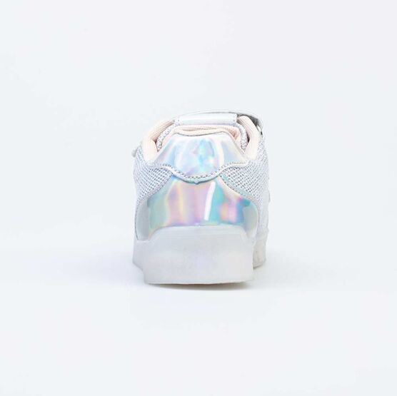 534032-72 Полуботинки с LED-подсветкой на подошве для девочки серебрист. фото №5