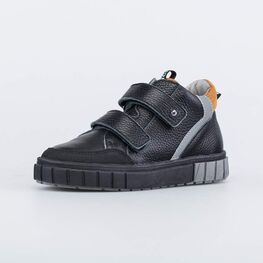 552285-22 Кожаные ботинки на липучках для мальчики черный