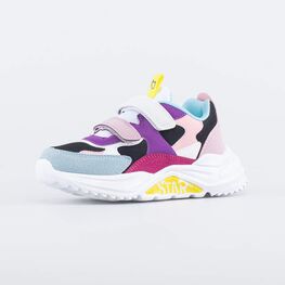 644378-71 Детские кроссовки на липучках для девочки разноцветный