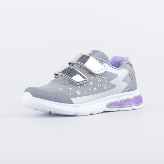 544205-71 Кроссовки SoftShell с подсветкой для девочки серый